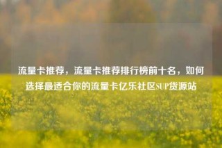 流量卡推荐，流量卡推荐排行榜前十名，如何选择最适合你的流量卡亿乐社区SUP货源站