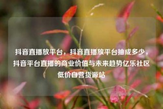 抖音直播放平台，抖音直播放平台抽成多少，抖音平台直播的商业价值与未来趋势亿乐社区低价自营货源站