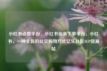 小红书点赞平台，小红书业务下单平台，小红书，一种全新的社交购物方式亿乐社区SUP货源站
