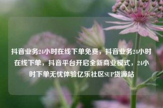抖音业务24小时在线下单免费，抖音业务24小时在线下单，抖音平台开启全新商业模式，24小时下单无忧体验亿乐社区SUP货源站