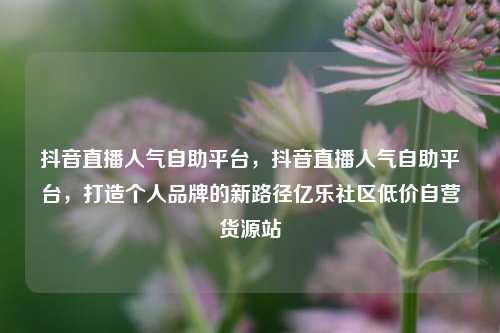 抖音直播人气自助平台，抖音直播人气自助平台，打造个人品牌的新路径亿乐社区低价自营货源站  第1张