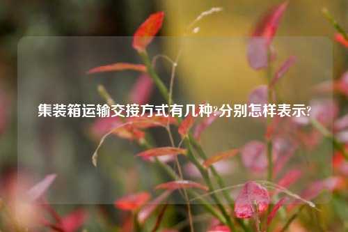 集装箱运输交接方式有几种?分别怎样表示?  第1张